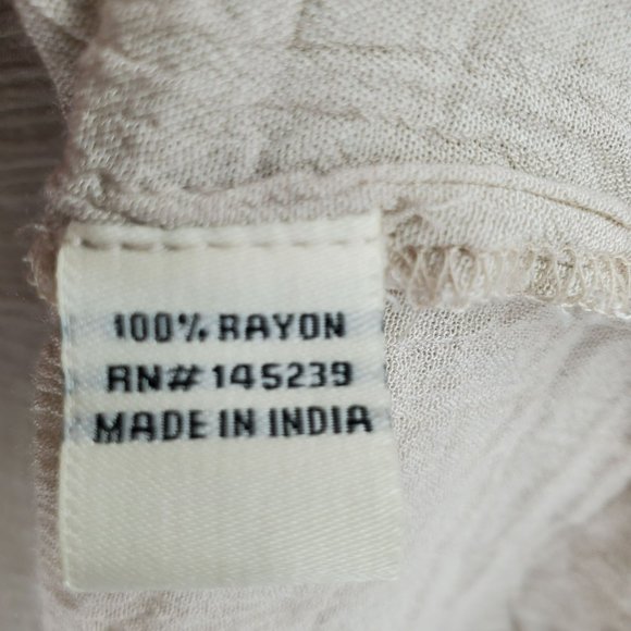 Sim & Sam Cream/Ivory Long Sleeve Tunic Top Womens Sz L Peasant Boho Cottagecore - Picture 7 of 10